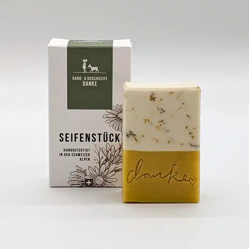 Danke, die Ringelblumen Hand- und Duschseife von seifenstueck.ch bei www. bio-vivo.ch