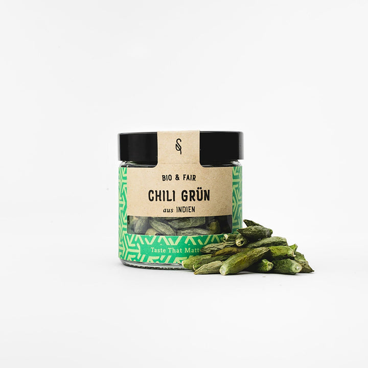 Grüne biologische Chili aus Kerala von Soul Spice I www.bio-vivo.ch